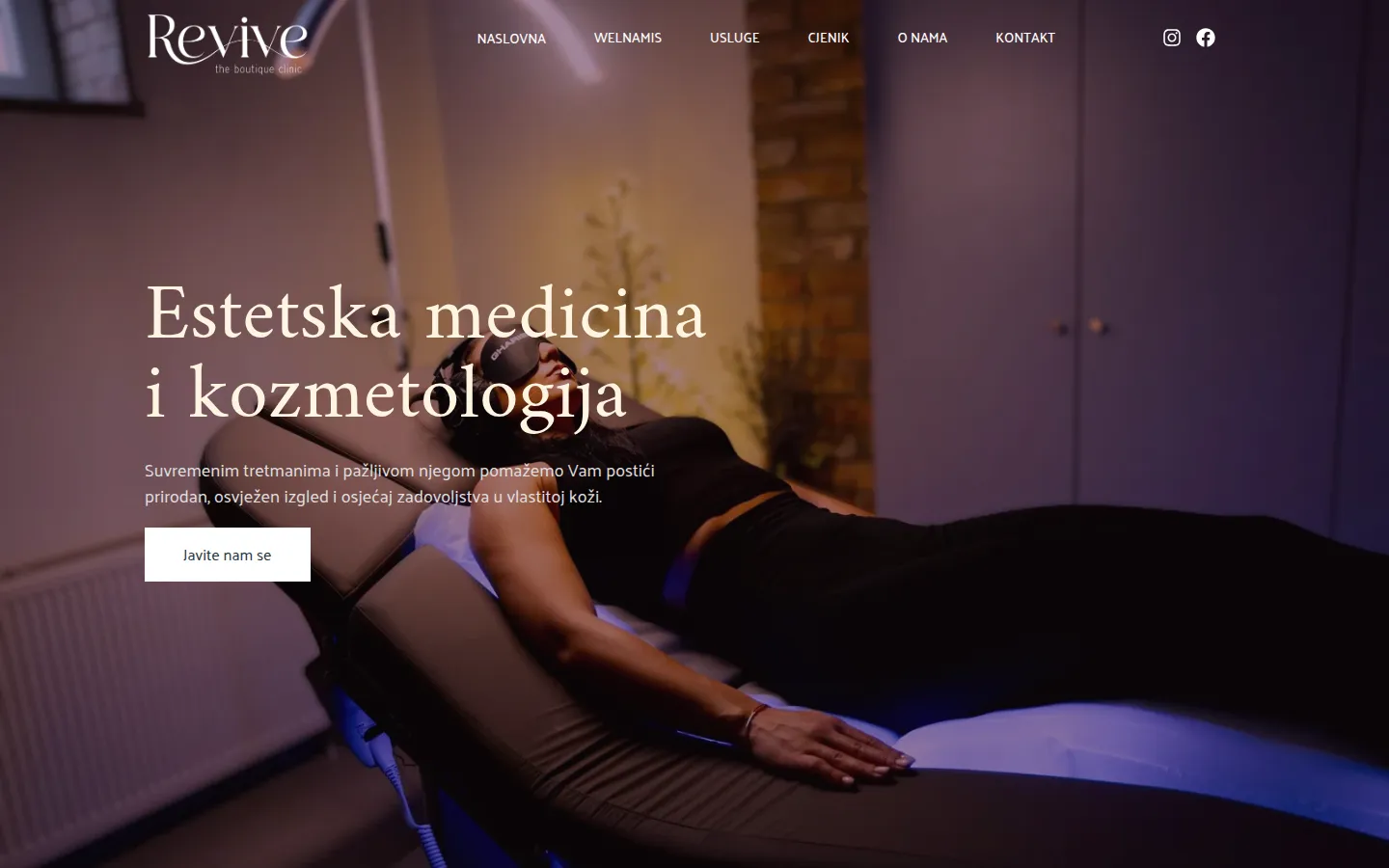 Naslovnica web stranice: Revive Clinic